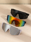 1/2/3/5 Pcs All-match Street Style Y2K Reflective Fashion Glasses for Men, Outdoor Cycling Running Mountaineering Skiing Accessories