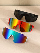 1/2/3/5 Pcs All-match Street Style Y2K Reflective Fashion Glasses for Men, Outdoor Cycling Running Mountaineering Skiing Accessories