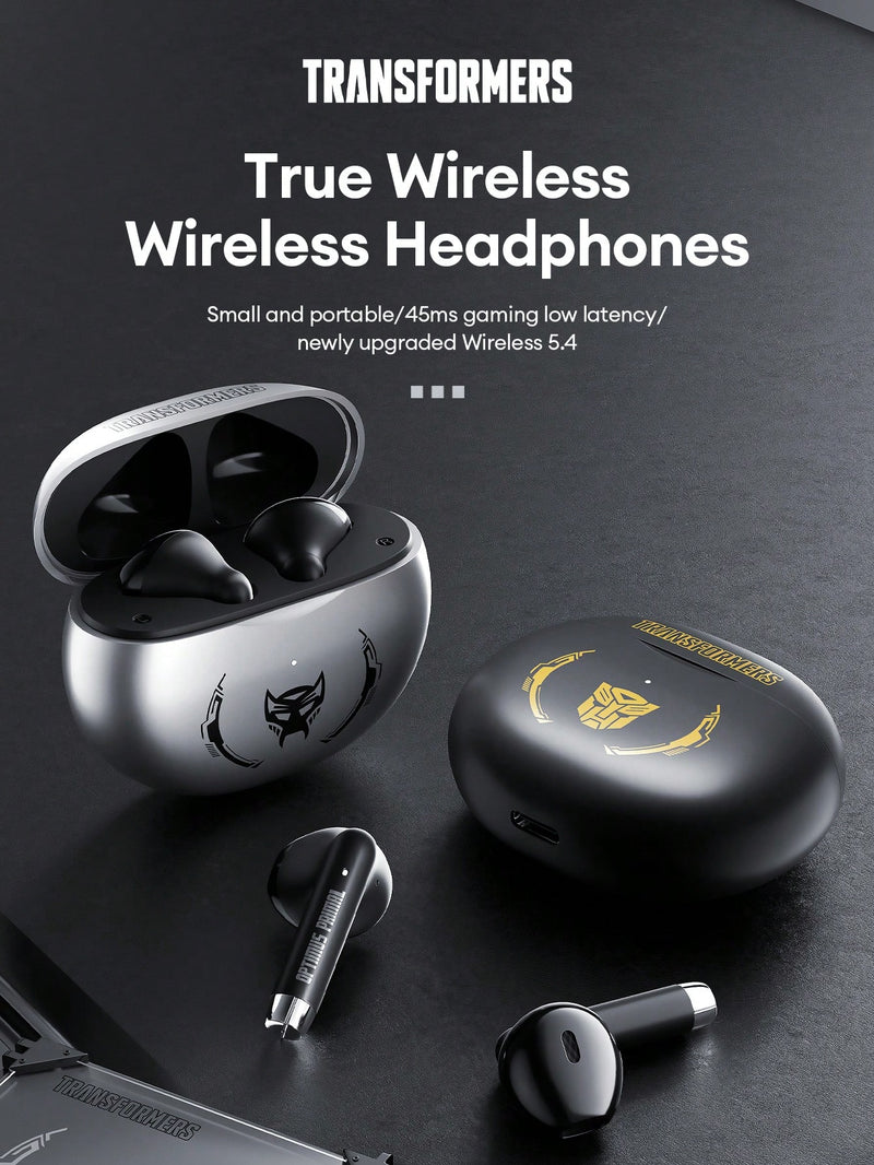 Auriculares Bluetooth TRANSFORMERS Bumblebee TF-T37, diseño semi-in-ear con sonido envolvente de alta definición, micrófono sensible para grabación y llamadas, música y juegos, baja latencia, batería de larga duración, compactos y cómodos de usar.