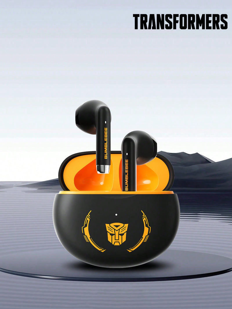 Auriculares Bluetooth TRANSFORMERS Bumblebee TF-T37, diseño semi-in-ear con sonido envolvente de alta definición, micrófono sensible para grabación y llamadas, música y juegos, baja latencia, batería de larga duración, compactos y cómodos de usar.