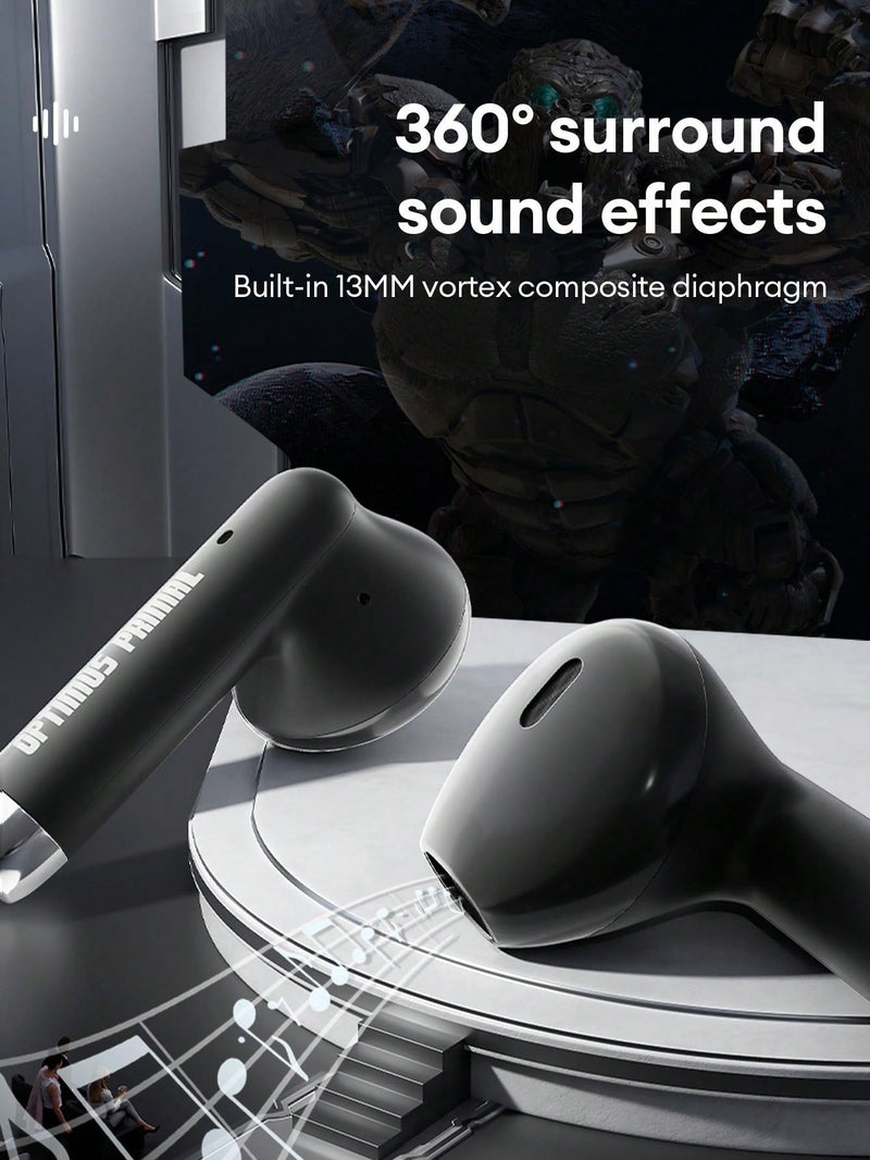 Auriculares Bluetooth TRANSFORMERS Bumblebee TF-T37, diseño semi-in-ear con sonido envolvente de alta definición, micrófono sensible para grabación y llamadas, música y juegos, baja latencia, batería de larga duración, compactos y cómodos de usar.