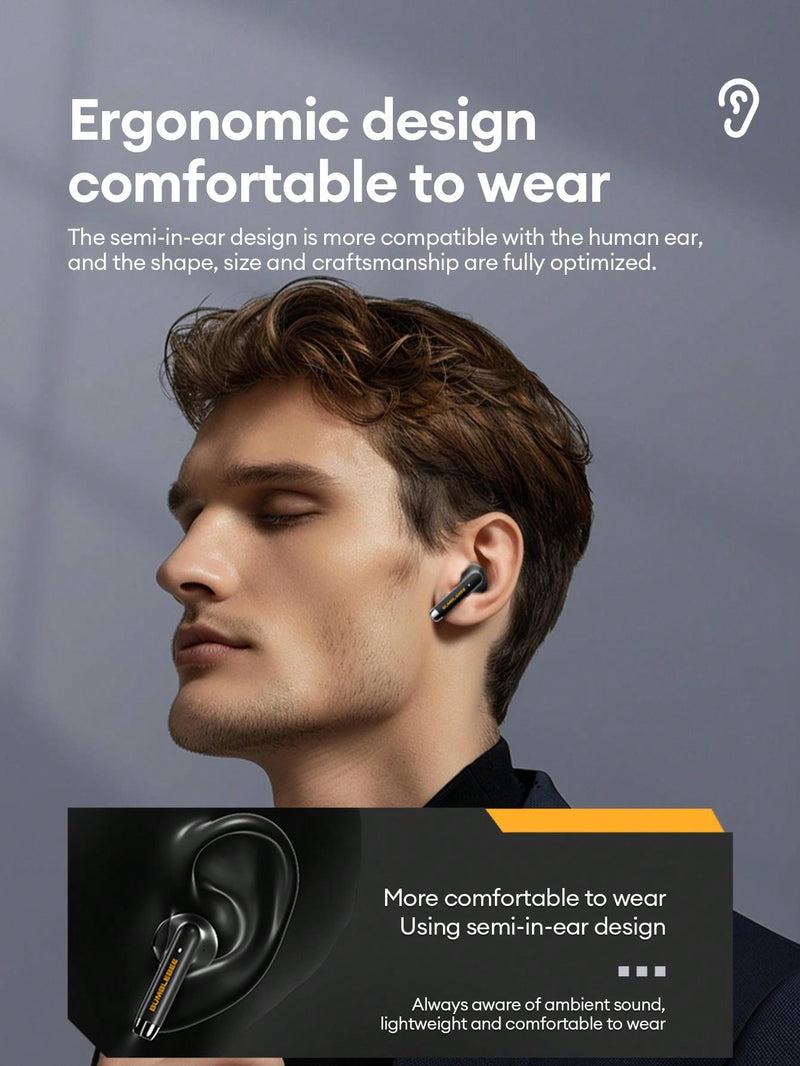 Auriculares Bluetooth TRANSFORMERS Bumblebee TF-T37, diseño semi-in-ear con sonido envolvente de alta definición, micrófono sensible para grabación y llamadas, música y juegos, baja latencia, batería de larga duración, compactos y cómodos de usar.