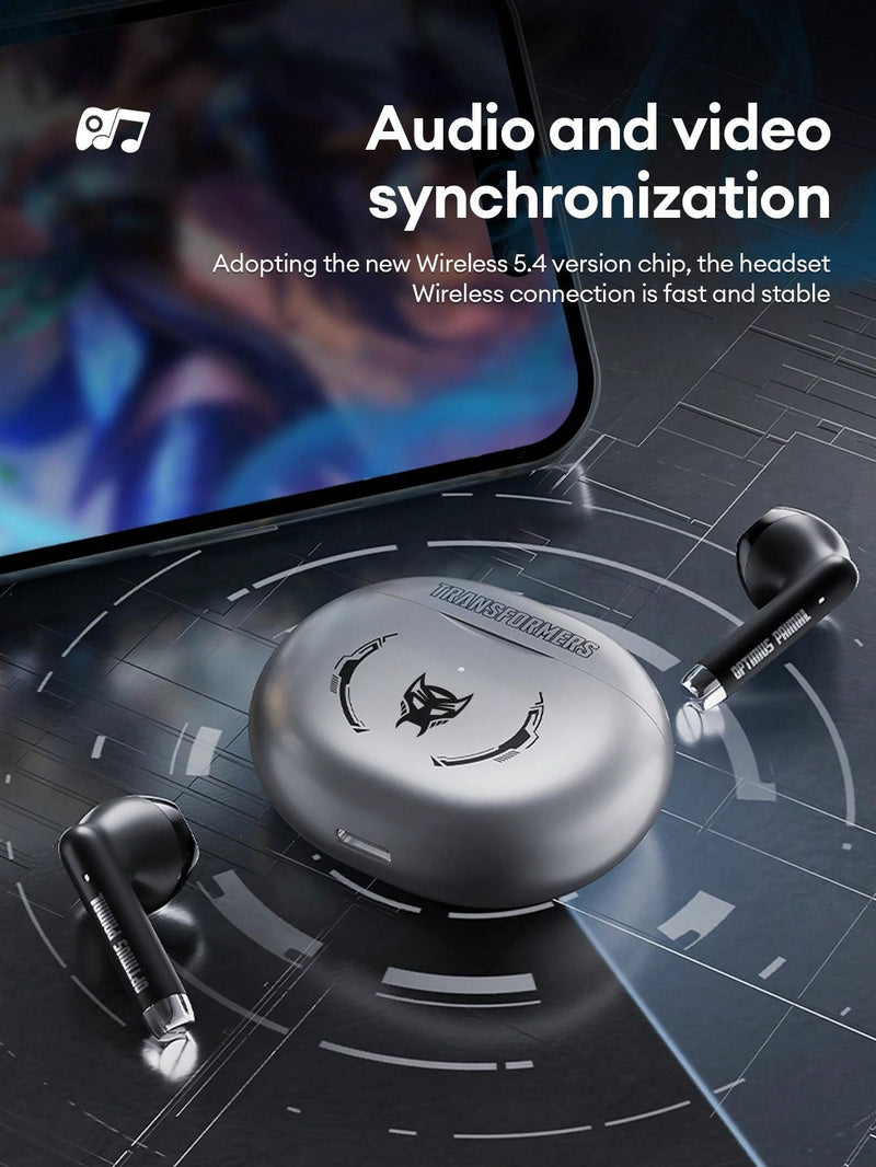 Auriculares Bluetooth TRANSFORMERS Bumblebee TF-T37, diseño semi-in-ear con sonido envolvente de alta definición, micrófono sensible para grabación y llamadas, música y juegos, baja latencia, batería de larga duración, compactos y cómodos de usar.