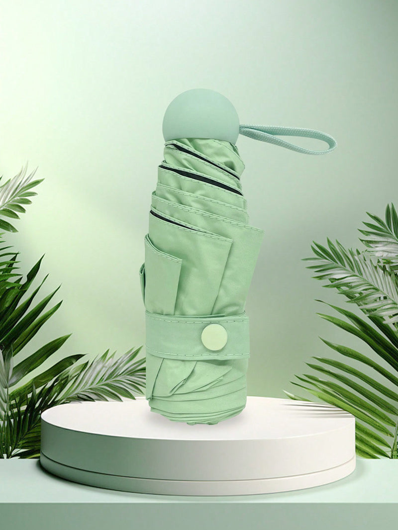 Paraguas cápsula para mujer, protección UV contra el sol y la lluvia, dos en uno, ultraligero y compacto, mini plegable, portátil para la escuela, la oficina, el hogar, viajes y material escolar.