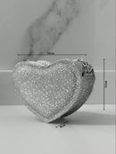 Bolso bandolera pequeño para mujer con purpurina y corazón de fiesta
