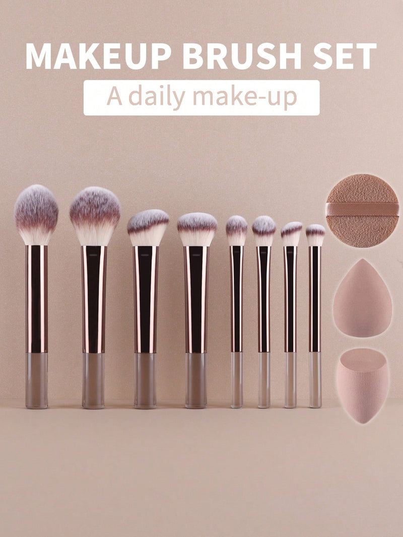 Kit 15 Pincéis de Maquiagem – Para Olhos, Rosto e Contorno Profissional