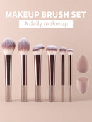 15 Pieces Makeup Brush Set, Including Powder Brush, Blush Brush, Highlighter Brush, Eyeshadow Brush, Eyelash Brush, Eyeliner Brush, Angled Makeup Sponge, Round Makeup Sponge, Round Powder Puff, Round Powder Puff