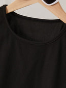 Conjunto de 2 piezas SHEIN de peto y camiseta sin mangas con estampado de efecto vaquero para chicas adolescentes