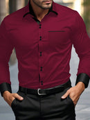 Manfinity Mode Men's Casual Solid Color Shirt, Simple and Fashionable, for Daily Wear