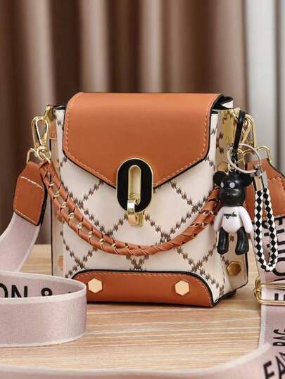 Bolso bandolera para teléfono móvil con llavero para mujer [2398]