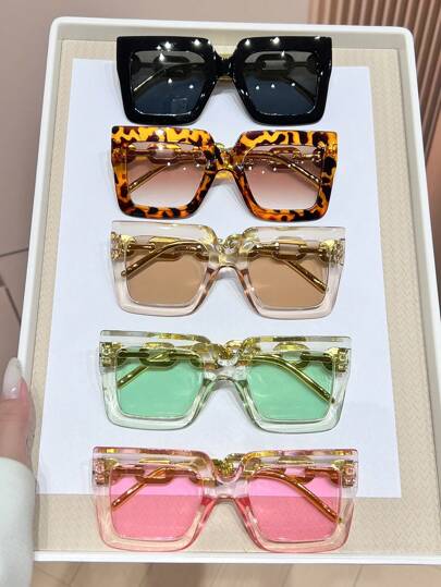 3 gafas de sol extragrandes de moda, estilo europeo y americano, con personalidad Y2K, bonitas para playa, accesorios de playa de verano para mujer.