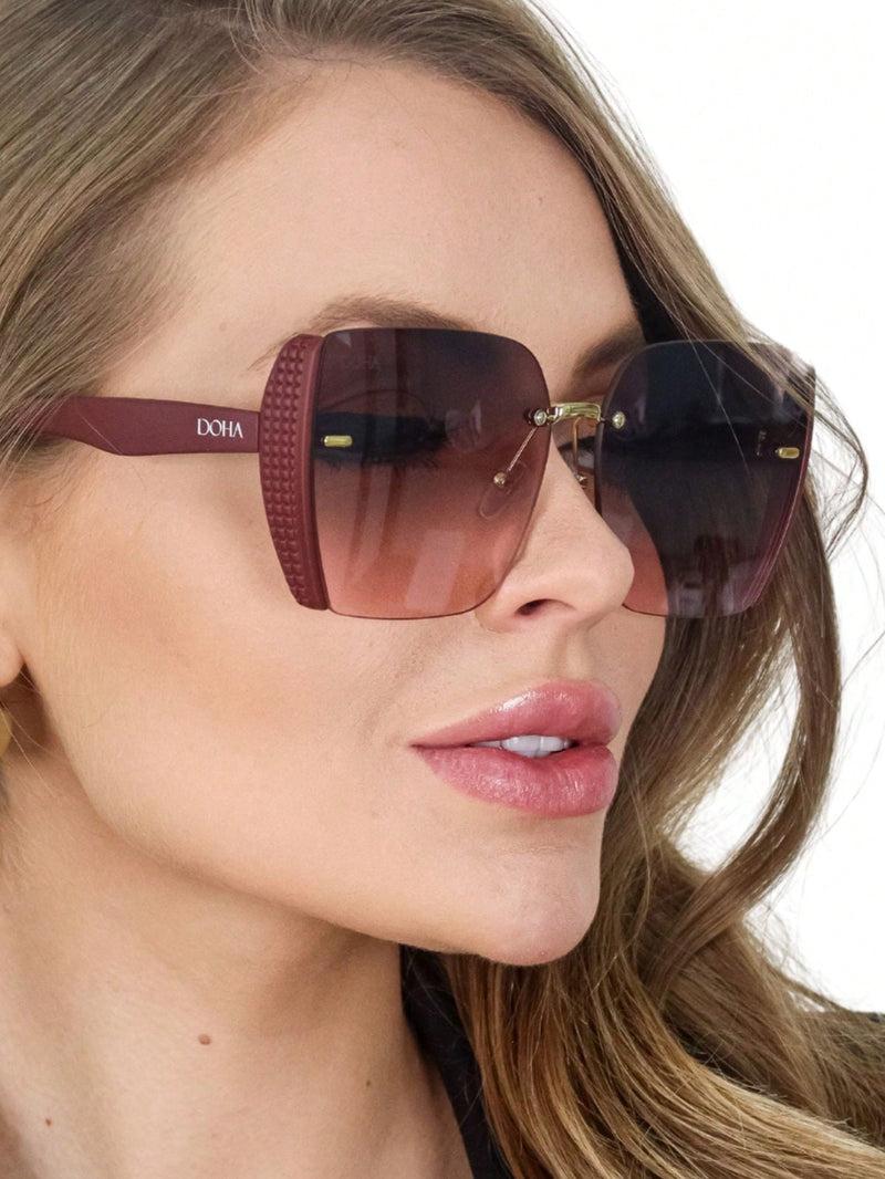 Gafas de sol cuadradas elegantes para mujer con protección UV400