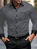 Manfinity Mode Men's Casual Solid Color Shirt, Simple and Fashionable, for Daily Wear
