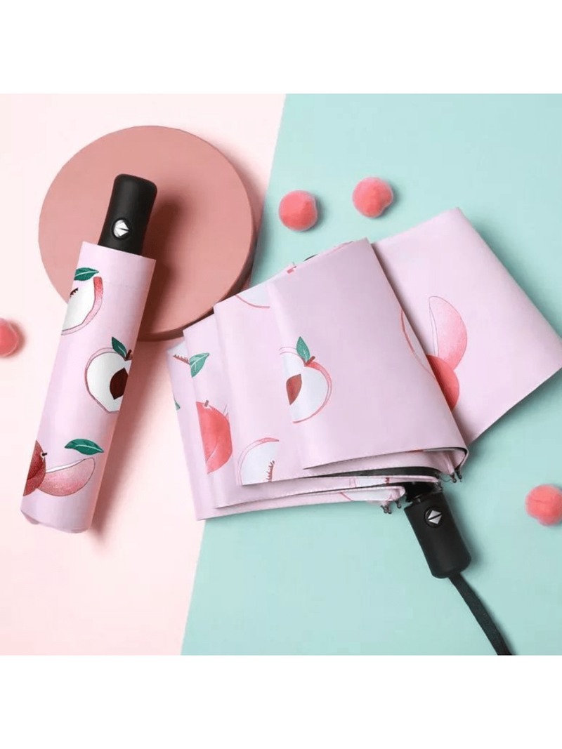 Paraguas automático reforzado con estampado de frutas
