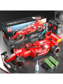 El coche de Fórmula 1 recargable a control remoto emite humo