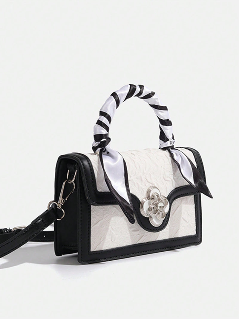 Mini bolso cuadrado retro, diseño único, bandolera multiusos para mujer, bolso informal de diario.