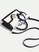 Mini bolso cuadrado retro, diseño único, bandolera multiusos para mujer, bolso informal de diario.