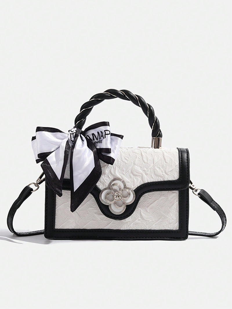 Mini bolso cuadrado retro, diseño único, bandolera multiusos para mujer, bolso informal de diario.