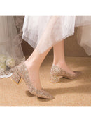 Zapatos de punta puntiaguda con lentejuelas