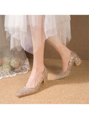 Zapatos de punta puntiaguda con lentejuelas