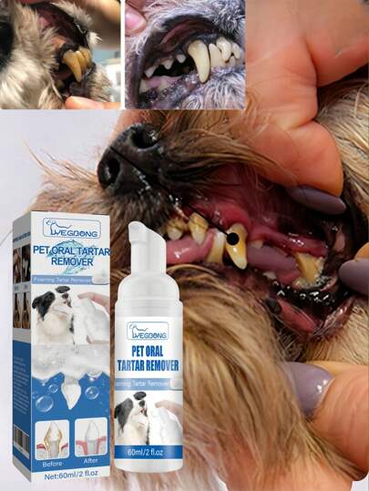 Removedor de Tártaro para Animais de Estimação, Removedor de Tártaro, Dentes Amarelados, Mau Hálito, Limpador de Dentes, Espuma de Limpeza Oral