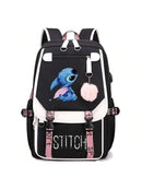 Mochila impermeable Disney Smart Stitch, mochila de viaje, elegante mochila escolar, mochila plegable de gran capacidad para uso en exteriores.