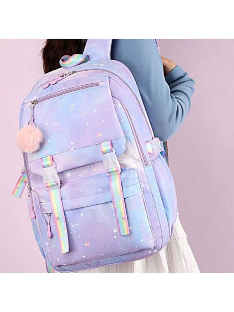 Mochila escolar de dibujos animados de la serie Disney Stitch, impermeable y resistente a la suciedad, bonita e informal, mochila de viaje para exteriores, gran capacidad, ideal para la escuela y salidas.