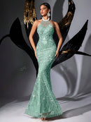 Pure Personality Goddess Mermaid Long Bridesmaid Dress Strapless Backless Evening Party Banquet Dress
