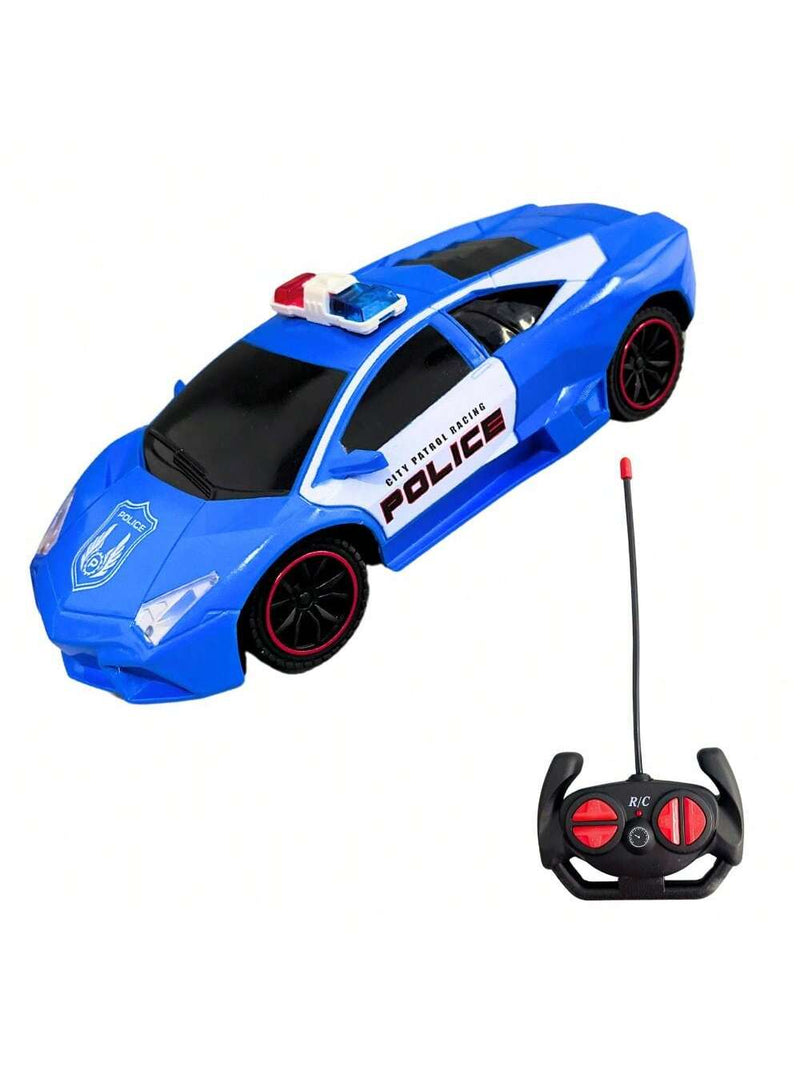 Coche de policía de juguete con luces y control remoto