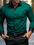 Manfinity Mode Men's Casual Solid Color Shirt, Simple and Fashionable, for Daily Wear