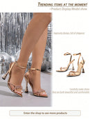 2024 Summer European and American Women's Sexy High Heel Sandals with One Buckle Thin Straps