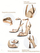 2024 Summer European and American Women's Sexy High Heel Sandals with One Buckle Thin Straps