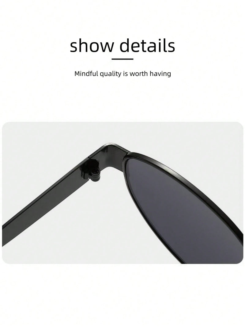 2 gafas de moda para mujer con montura metálica ovalada, ideales para uso diario y actividades al aire libre.
