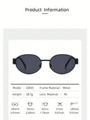 2 Pieces Women's Fashion Oval Metal Frame Glasses, Suitable for Daily Wear and Outdoor Activities