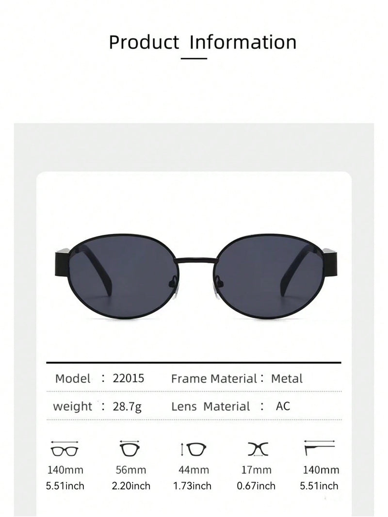 2 gafas de moda para mujer con montura metálica ovalada, ideales para uso diario y actividades al aire libre.
