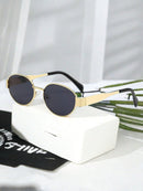 2 Pieces Women's Fashion Oval Metal Frame Glasses, Suitable for Daily Wear and Outdoor Activities