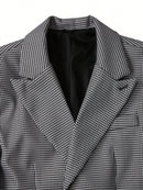 Conjunto de traje de chaqueta y pantalón de manga larga con solapa a rayas de otoño para hombre de Manfinity Mode, regalo para novio