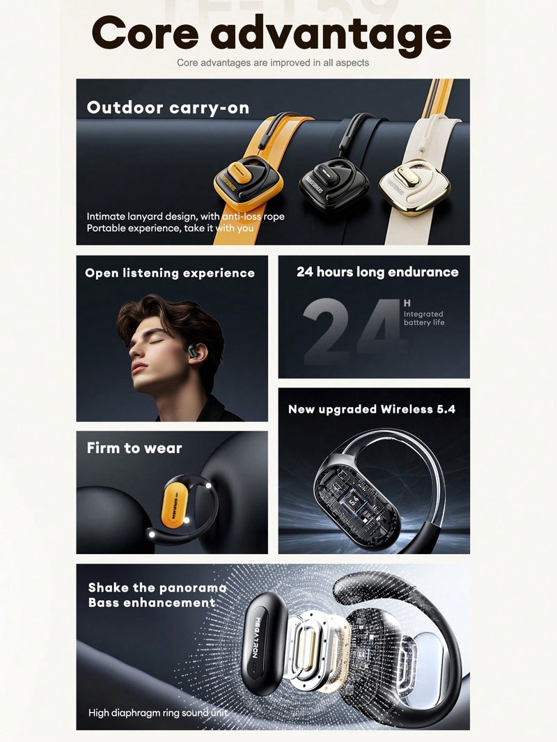 Auriculares Bluetooth TRANSFORMERS TF-T59 Bumblebee, sonido envolvente de 360°, cancelación de ruido, llamadas HD, batería de larga duración, modo de juego de baja latencia, diadema, portátiles, inalámbricos.