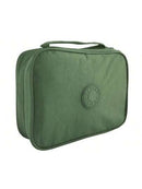 Estuche escolar de nailon con 100 bolígrafos y asa, organizador para mujer y hombre, con 2 compartimentos y cremallera, gran capacidad, impermeable, para niños.