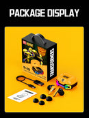 TRANSFORMERS TRANSFORMERS TF-T22 Bumblebee Bluetooth Headphones, Stereo eSports Gaming Headsets with Low Latency Surround Sound, Sports Headphones with Mic, Colorful LED Light, Silicone Wireless Earbuds for Smart Phones