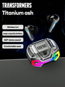 TRANSFORMERS TRANSFORMERS TF-T22 Bumblebee Bluetooth Headphones, Stereo eSports Gaming Headsets with Low Latency Surround Sound, Sports Headphones with Mic, Colorful LED Light, Silicone Wireless Earbuds for Smart Phones