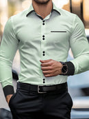 Manfinity Mode Men's Casual Solid Color Shirt, Simple and Fashionable, for Daily Wear