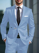 Conjunto de traje de viaje de negocios para hombre Manfinity Mode: chaqueta y pantalón