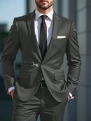 Conjunto de traje de viaje de negocios para hombre Manfinity Mode: chaqueta y pantalón