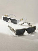 1 Piece Y2K Style Black Square Frame Trendy Beach Glasses for Men, Vintage Eyewear Accessories, Beach Accessories, Street Style Looking Sunglasses and Suitable for Sweater, Jacket, Sweatshirt, Hoodie, Leather Pants and Cargo Pants