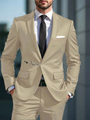 Conjunto de traje de viaje de negocios para hombre Manfinity Mode: chaqueta y pantalón