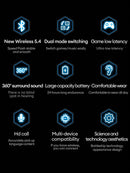 TRANSFORMERS TRANSFORMERS TF-T22 Bumblebee Bluetooth Headphones, Stereo eSports Gaming Headsets with Low Latency Surround Sound, Sports Headphones with Mic, Colorful LED Light, Silicone Wireless Earbuds for Smart Phones