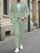 Conjunto de traje de viaje de negocios para hombre Manfinity Mode: chaqueta y pantalón