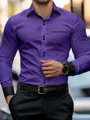 Manfinity Mode Men's Casual Solid Color Shirt, Simple and Fashionable, for Daily Wear