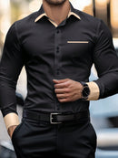 Manfinity Mode Men's Casual Solid Color Shirt, Simple and Fashionable, for Daily Wear